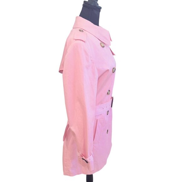 Jones New York Signature Pink Double-Breasted Trench Coat L Barbie Legally Blond - Picture 5 of 13